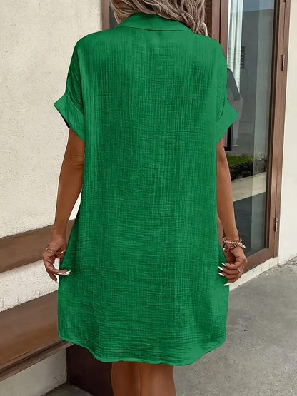The Timeless V - Neck Blouse Dress - Lora Toronto