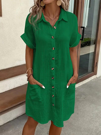 The Timeless V - Neck Blouse Dress - Lora Toronto