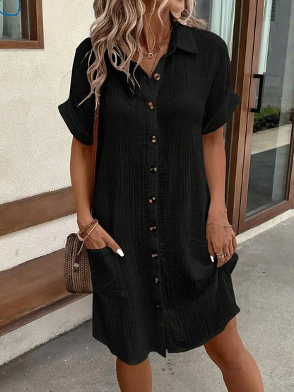 The Timeless V - Neck Blouse Dress - Lora Toronto