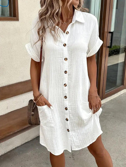 The Timeless V - Neck Blouse Dress - Lora Toronto