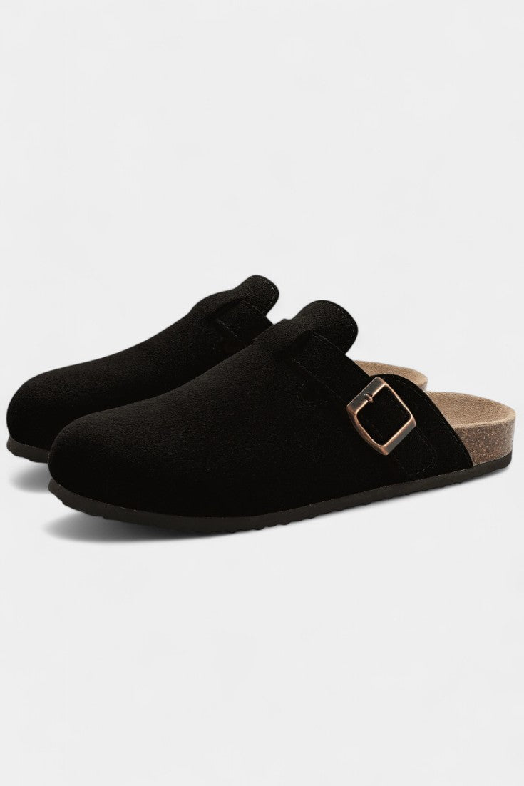 Tia Robust Suede Clogs - Lora Toronto