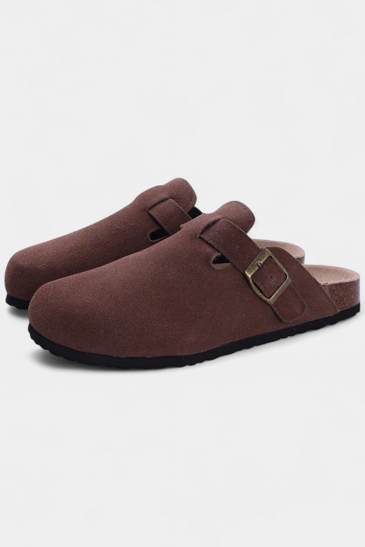 Tia Robust Suede Clogs - Lora Toronto