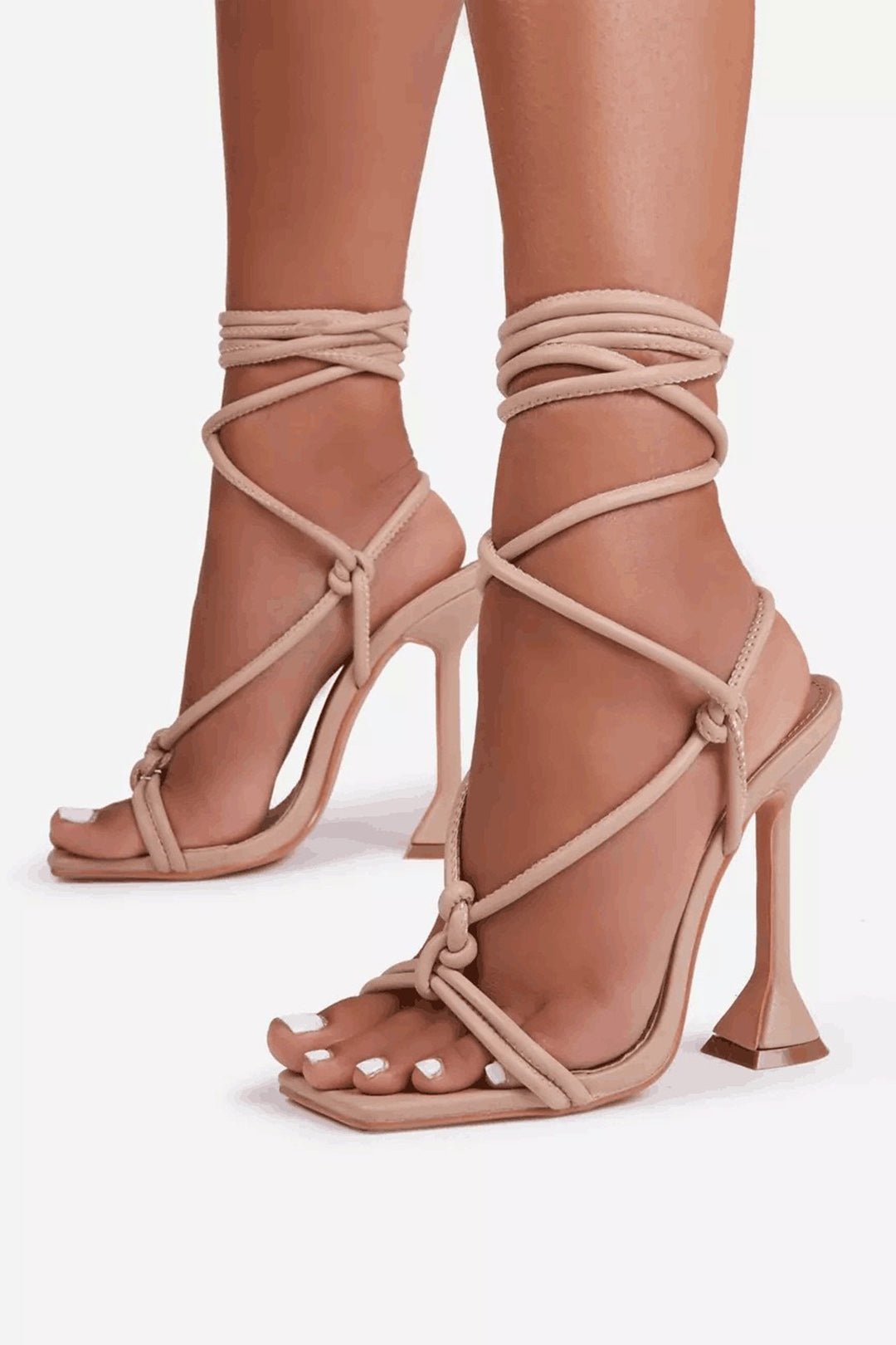 Tie |Ankle High Heeled Sandals - Lora Toronto