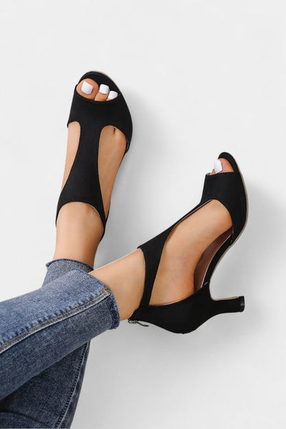 Violy T - Strap Peep Toe Mid - Heel Sandals - Lora Toronto