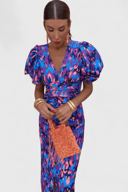 Wibia Colourful Pleated - Sleeve Dress - Lora Toronto