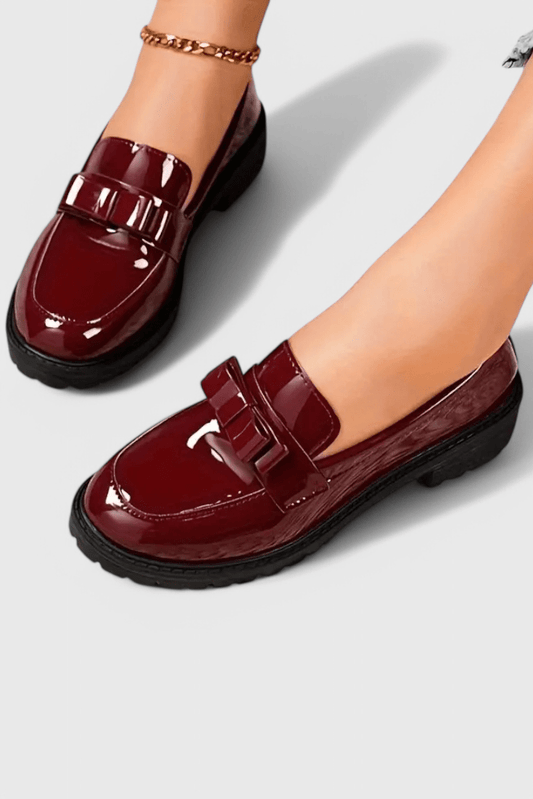 Zinnia Bow Detail Block Heel Loafers - Lora Toronto
